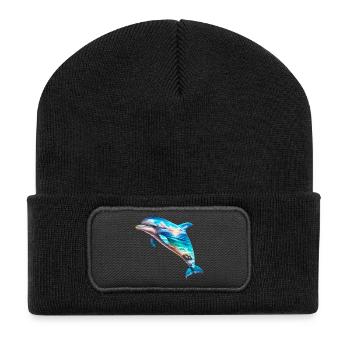 Dauphin - Beanie recyclé à patch - noir - Devant
