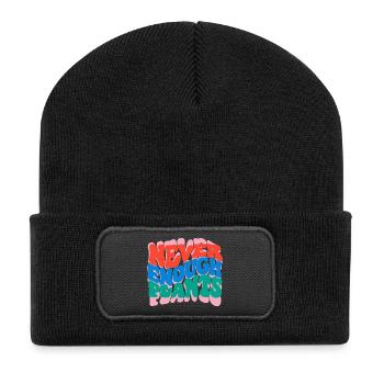 Nie genug Pflanzen - Recycelte Patch Beanie - Schwarz - Vorne