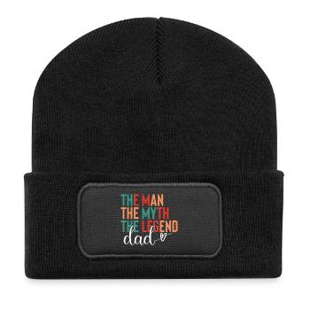 Papa - Der Mann, der Mythos, die Legende - Recycelte Patch Beanie - Schwarz - Vorne