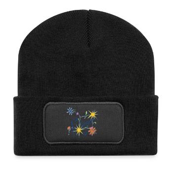 Virgo – Playful Zodiac Illustration - Recycled Patch Beanie - black - Front