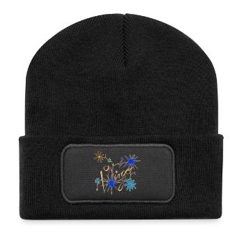 Virgo – Mystical Zodiac Signs and Flowers - Recycled Patch Beanie - black - Front