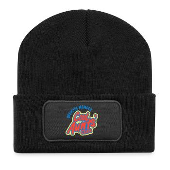 Cool Aunt’s Club Mitgliedsdesign - Recycelte Patch Beanie - Schwarz - Vorne