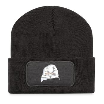 Blob - Recycelte Patch Beanie - Dunkelgrau - Vorne