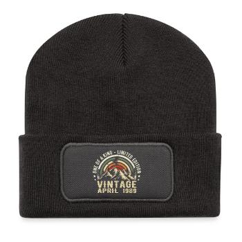 April 1989 Geburtstagsgeschenk, geboren im April 1989 - Recycelte Patch Beanie - Dunkelgrau - Vorne