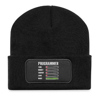 Developer Humor Programmer Coder - Recycled Patch Beanie - black - Front