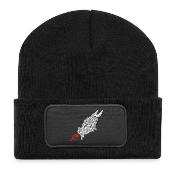 Drachenodem - Recycelte Patch Beanie - Schwarz - Vorne
