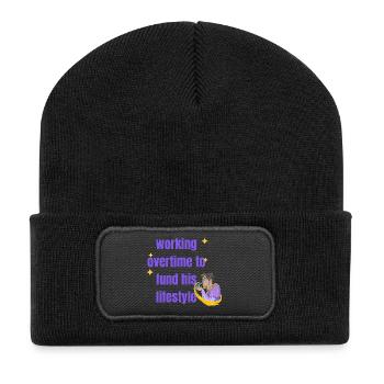 my bfs taste aint cheap - Recycled Patch Beanie - black - Front