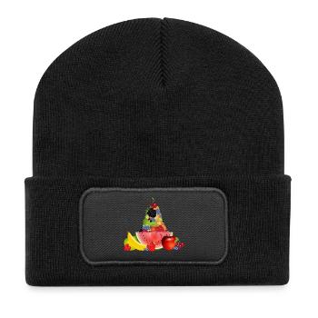 Colorful Fruit Pyramid with Watermelon - Recycled Patch Beanie - black - Front