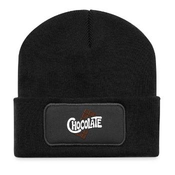 Schokolade - Cool Sweets Logo - Recycelte Patch Beanie - Schwarz - Vorne