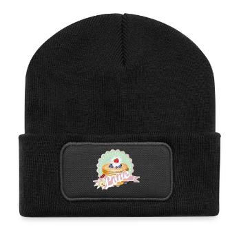 Charming pancake motif with cream and berries - Recycled Patch Beanie - black - Front