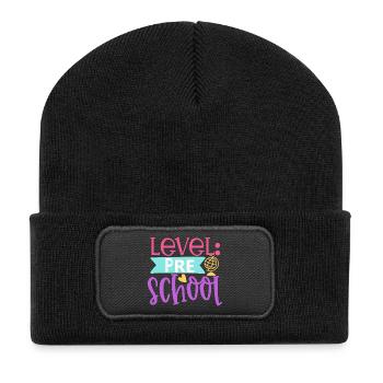 Level: Vorschule - Recycelte Patch Beanie - Schwarz - Vorne