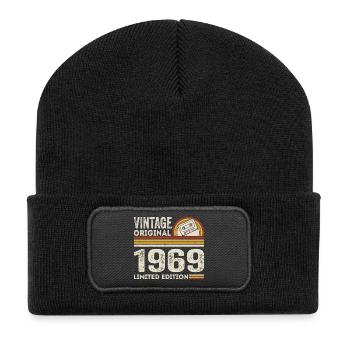 Vintage 1969 Cassette 1969 - 56th Anniversary 1969 - Recycled Patch Beanie - black - Front