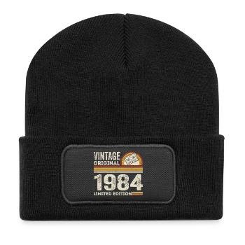 Vintage 1984 Cassette 1984 - 41e anniversaire 1984 - Beanie recyclé à patch - noir - Devant