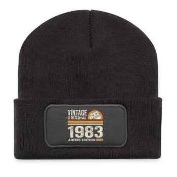 Vintage 1983 Cassette 1983 - 42nd Anniversary 1983 - Recycled Patch Beanie - dark grey - Front