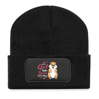 Just A Girl Who Loves Groundhogs Rodent Animal - Recycled Patch Beanie - black - Front