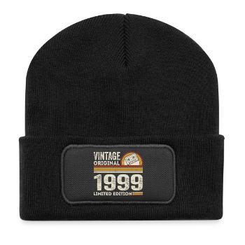 Vintage 1999 Cassette 1999 - 26e anniversaire 1999 - Beanie recyclé à patch - noir - Devant