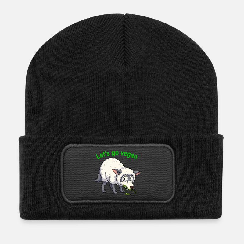 Wolf_in_schaapskleren - Recycelte Patch Beanie - Schwarz