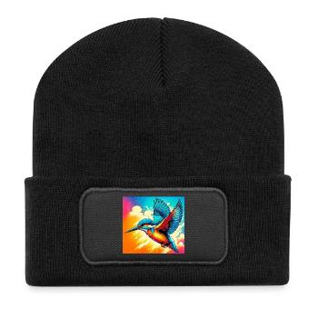 martin-pêcheur - Beanie recyclé à patch - noir - Devant