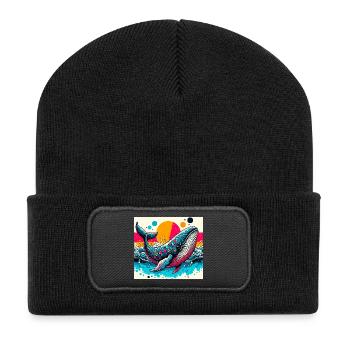 whale - Recycled Patch Beanie - black - Front