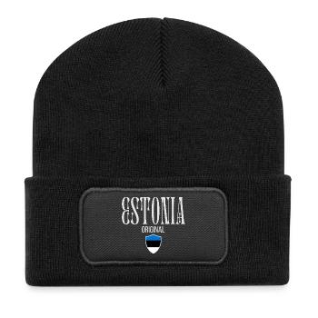 Estne, geboren in Estland - Recycelte Patch Beanie - Schwarz - Vorne