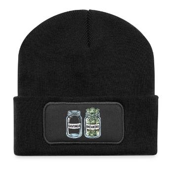 Sneakerhead Money Jars Collector Culture Amour - Beanie recyclé à patch - noir - Devant