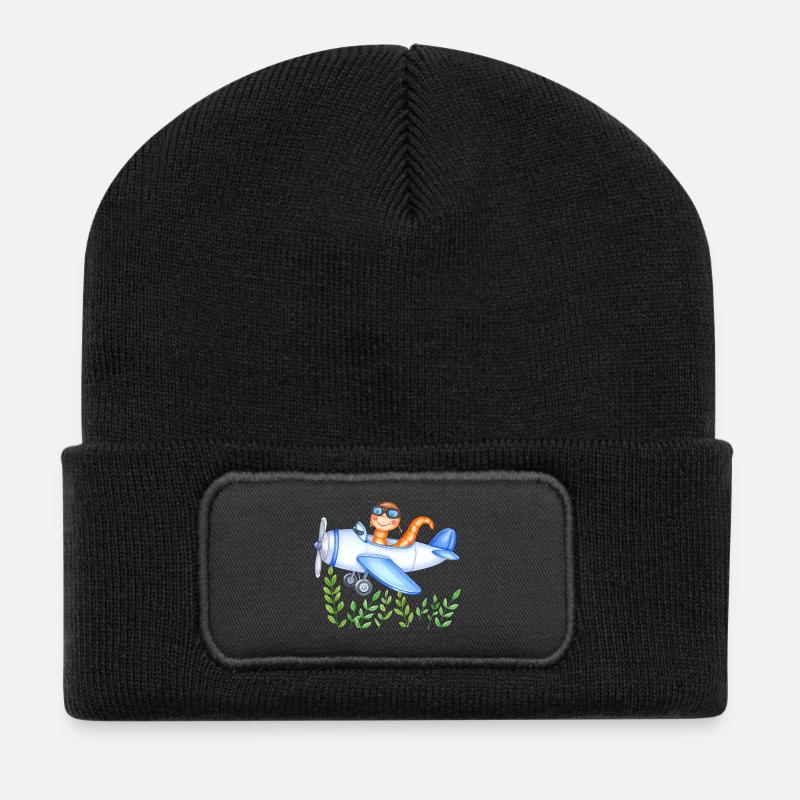 Regenwurm-Pilot rettet die Welt - Recycelte Patch Beanie - Schwarz