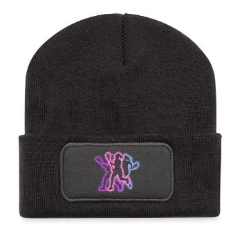 Lacrosse Spieler Typografie Frauen Lacrosse - Recycelte Patch Beanie - Dunkelgrau - Vorne