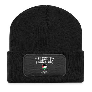 Palestine, design minimaliste élégant - Beanie recyclé à patch - noir - Devant