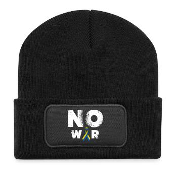 Pas de guerre Ukraine Signe de paix - Beanie recyclé à patch - noir - Devant