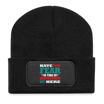 Have no Fear the Babyboomer is here Outfit - Recycelte Patch Beanie - Schwarz - Vorne