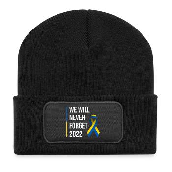 Ruban de paix pour la guerre en Ukraine - Beanie recyclé à patch - noir - Devant