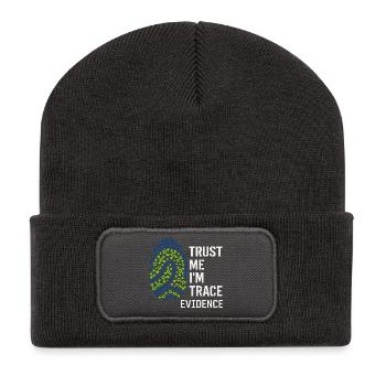 Chimiste médico-légal, Laboratoire criminel, Toxicologie - Beanie recyclé à patch - charbon - Devant