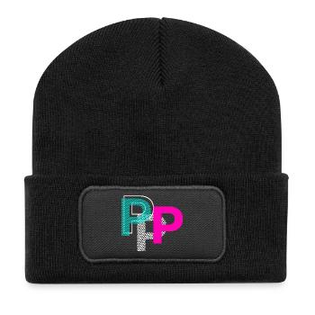 P Buchstabe - Recycelte Patch Beanie - Schwarz - Vorne
