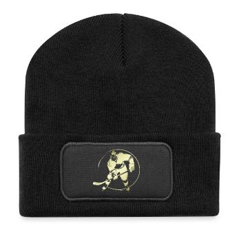 Hockey Player Silhouette - Recycled Patch Beanie - black - Front