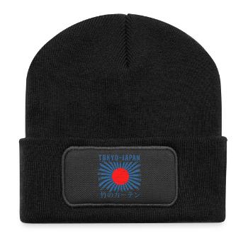 Tokyo Japan Sunbeams and Bamboo - Recycled Patch Beanie - black - Front