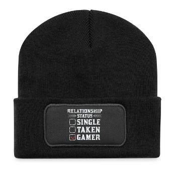 Chemise de statut de relation de joueur - Beanie recyclé à patch - noir - Devant