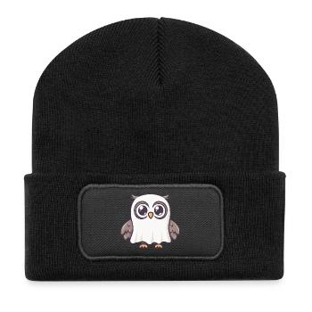Owl Halloween Ghost - Recycled Patch Beanie - black - Front