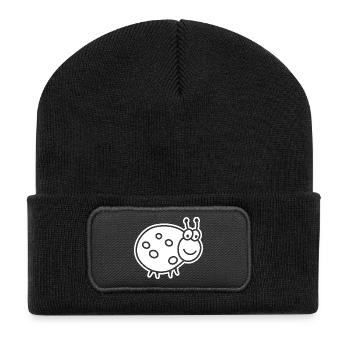 Ladybug – Cute lucky charm garden motif - Recycled Patch Beanie - black - Front