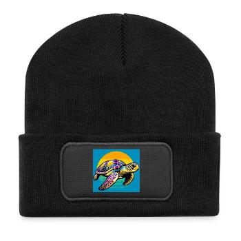 turtle - Recycled Patch Beanie - black - Front