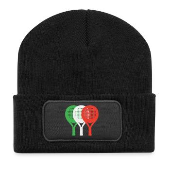 padel-italia2 - Recycelte Patch Beanie - Schwarz - Vorne