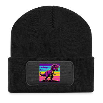 dinosaure - Beanie recyclé à patch - noir - Devant