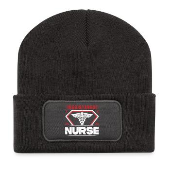 Lustige Krankenschwester Geschenke Krankenpflege Outfits - Recycelte Patch Beanie - Dunkelgrau - Vorne