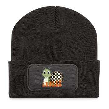 Escargot Échiquier Jeu de société d’échecs - Beanie recyclé à patch - charbon - Devant