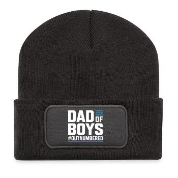 Dad of Boys – Dad Shirt for Boysfathers - Recycled Patch Beanie - dark grey - Front