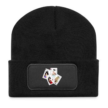 Damen Punk Square - Pell-mell - Recycelte Patch Beanie - Schwarz - Vorne