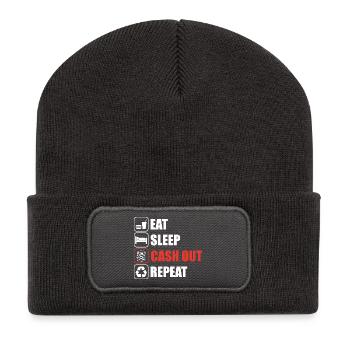 Cash out Casino Gambling Funny Player - Beanie recyclé à patch - charbon - Devant