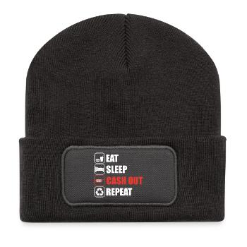Cash out Casino Gambling Funny Player - Beanie recyclé à patch - charbon - Devant