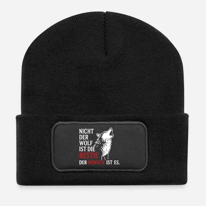 CoolesWolfs design with saying - Recycled Patch Beanie - black