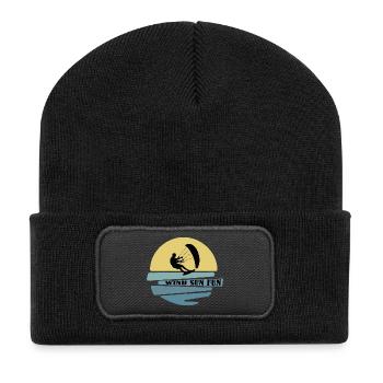 Wind Sun Fun Kitesurfer - Recycled Patch Beanie - black - Front