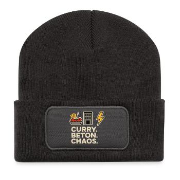 Curry Béton Chaos Berlin Street Design - Beanie recyclé à patch - charbon - Devant